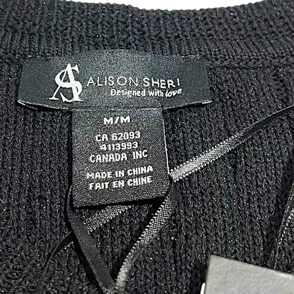 NWT Alison Sheri Black Knit Sleeveless Maxi Sweater Dress Womens Medium - Picture 4 of 13